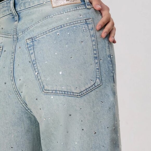 NWT Logan Bejeweled Wide-Leg Jean in Misty - Size 29 - Picture 8 of 10